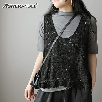 最終お値下げしました。ジェーンマープル　べっちんブラックベスト/ジレ Amazon | [§ASHE RANGEL] ベスト ジレ ニットベスト